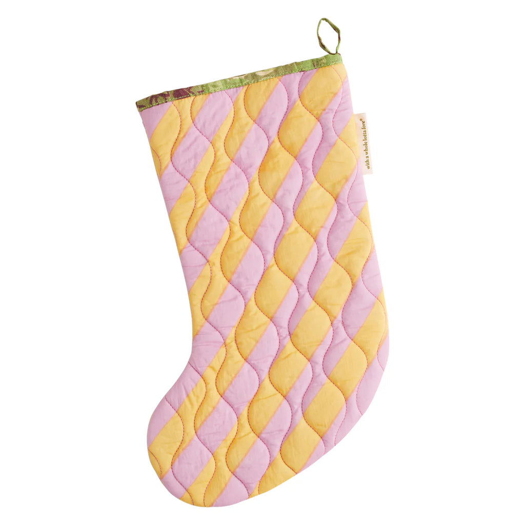 Jarita stripe Christmas stocking - mauve