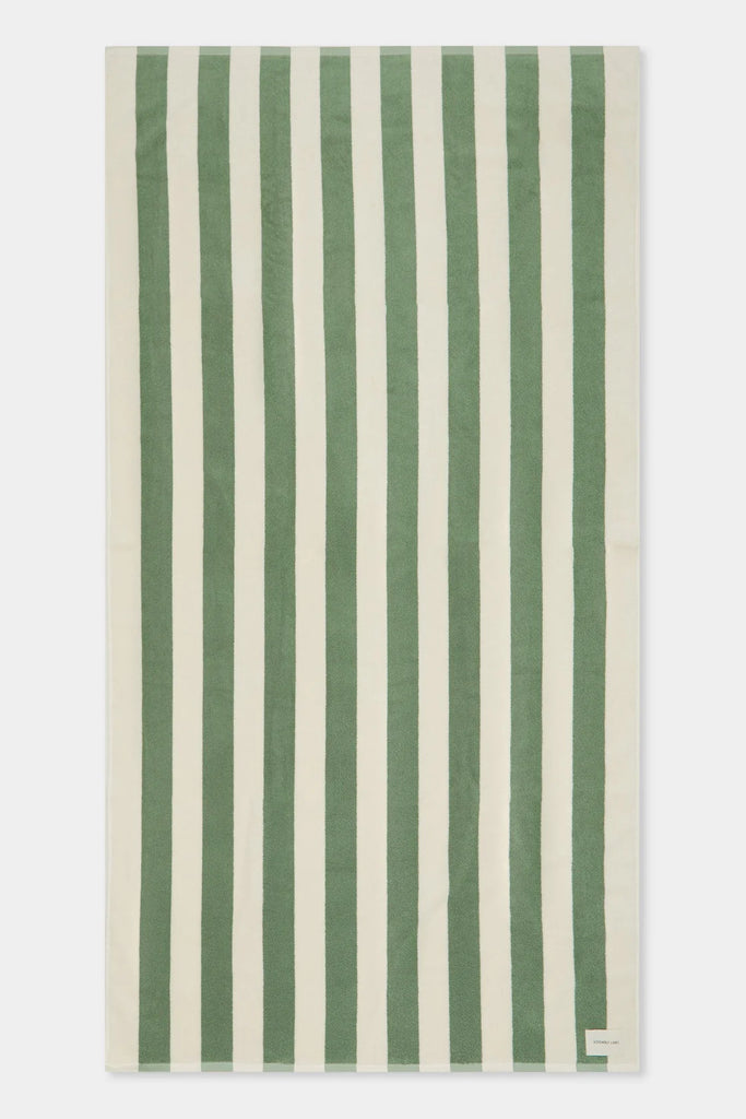 Cotton Stripe Beach Towel Pandan / Cream stripe