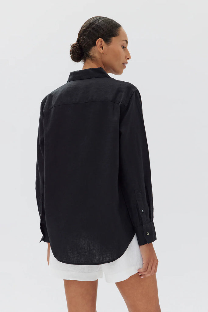 Xander Linen Shirt Black