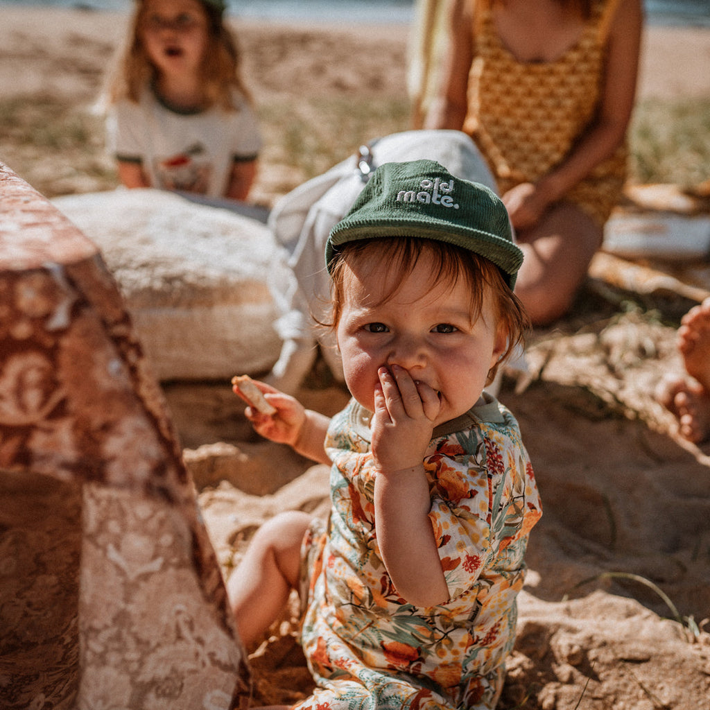 OLD MATE KIDS CORD CAP - MOSS