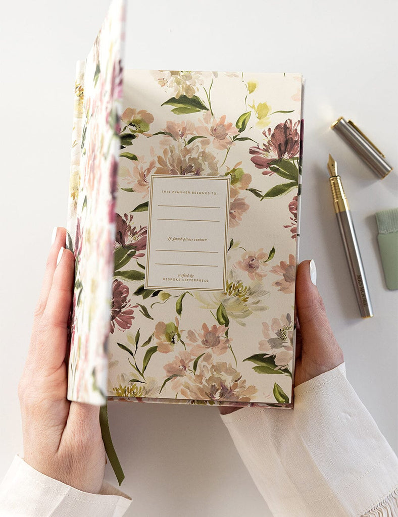 2025 PETITE LINEN BOUND PLANNER - PEONY