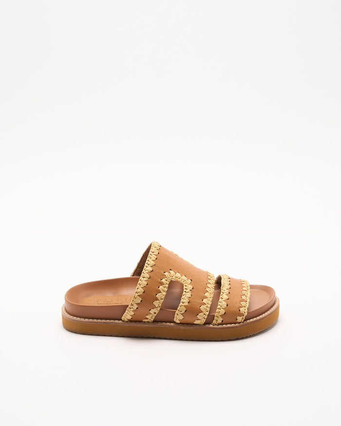 Perry Leather Slide - Coconut Tan