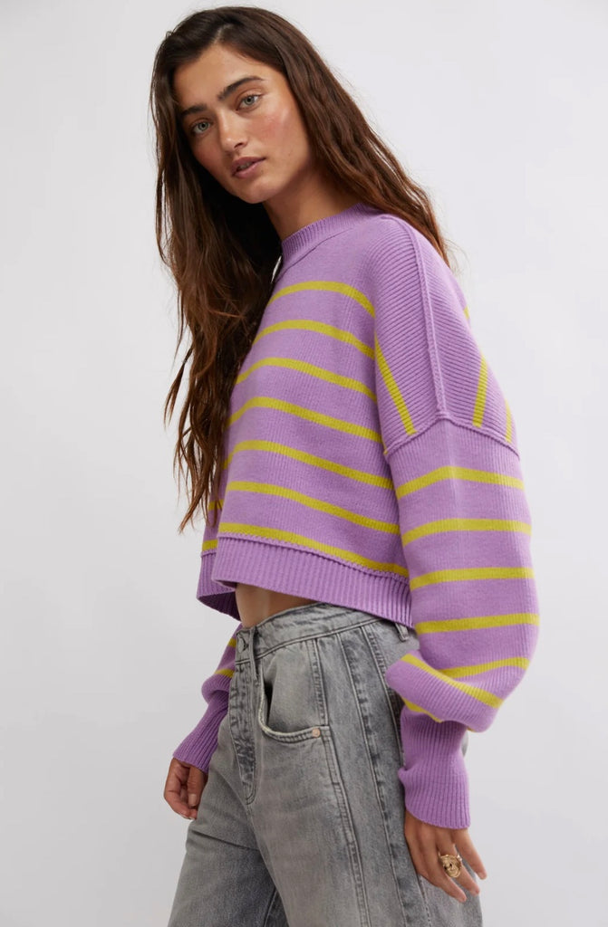 Easy Street Crop Pullover Iris Orchid