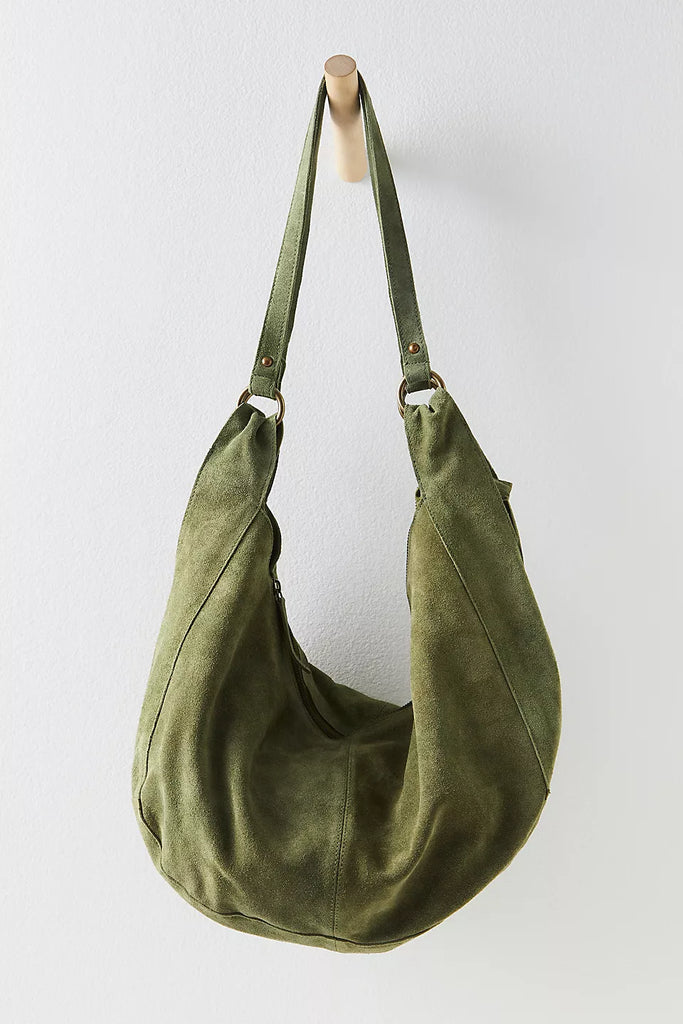 Roma Suede Tote Bag Olive Moss