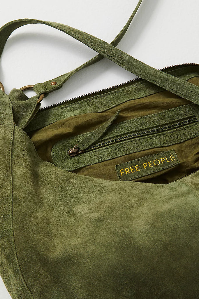 Roma Suede Tote Bag Olive Moss