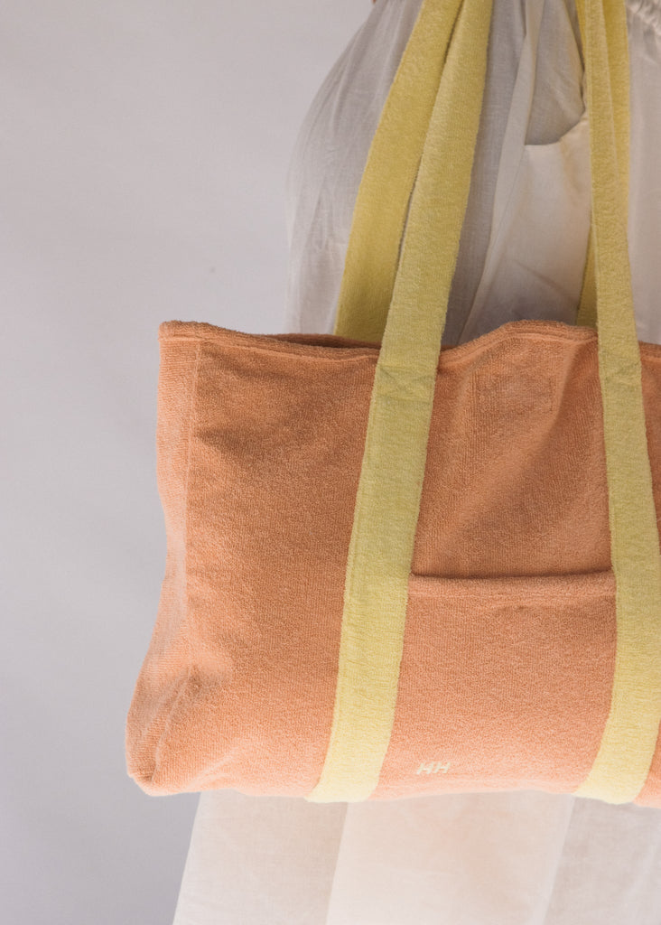 HELLO TERRY TOTE BAG // PEACHY LEMON