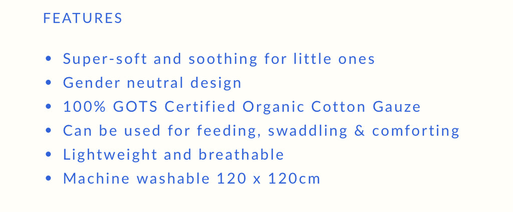 Marine dream organic cotton baby swaddle - Azure