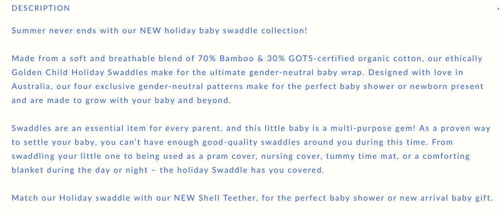 Golden child holiday patterned baby swaddle - golden blue