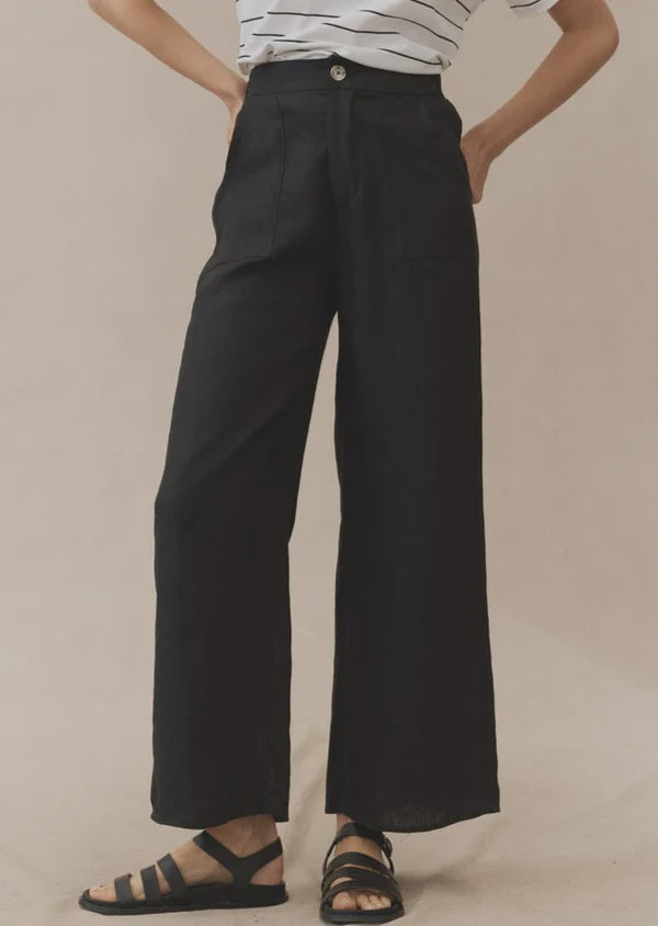 Jude Linen Pant Black