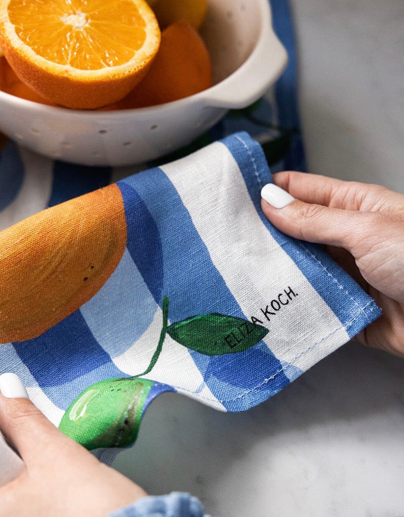 CITRUS 100% LINEN TEA TOWEL