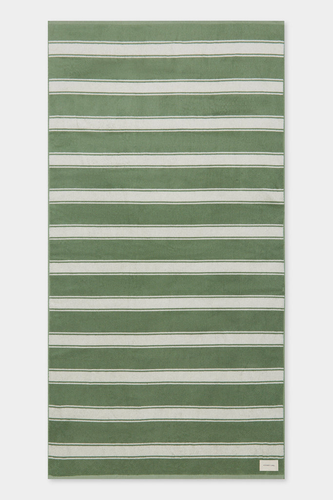 Multi Stripe Beach Towel Pandan/ Cream Stripe