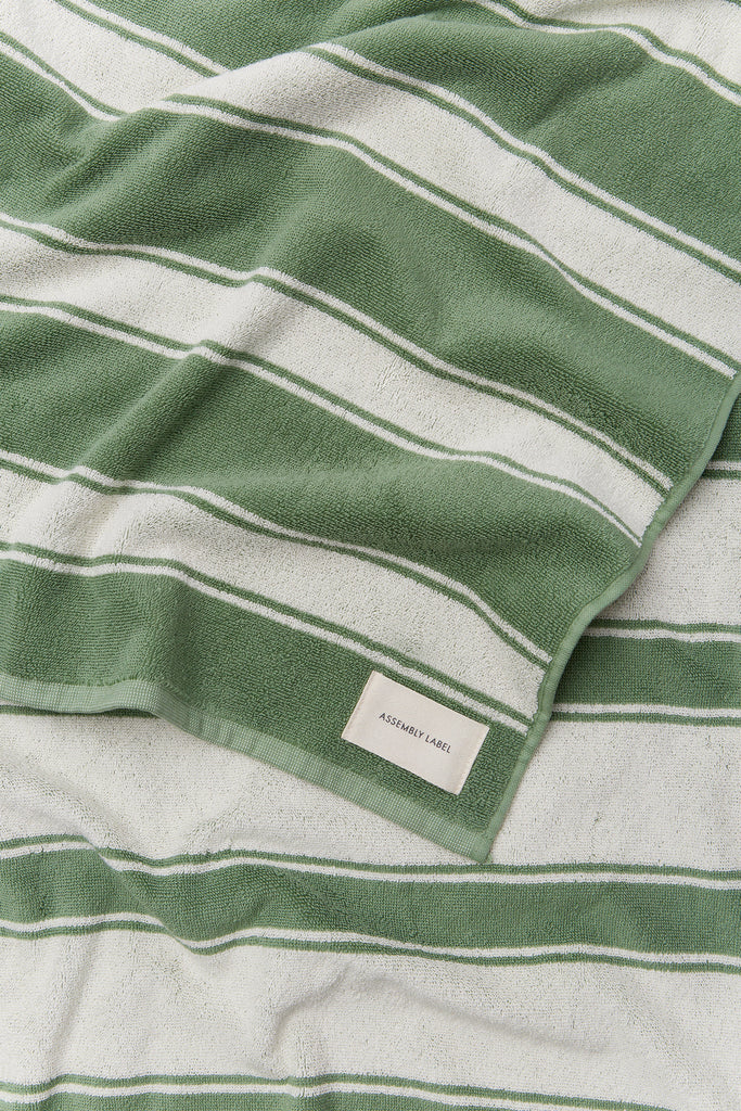 Multi Stripe Beach Towel Pandan/ Cream Stripe