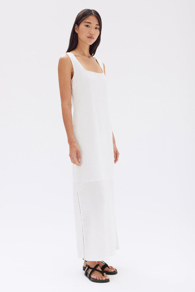 Georgina Linen Maxi Dress White