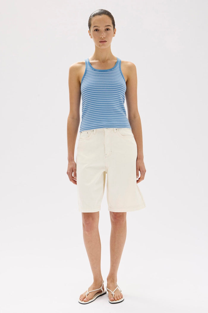 Drew Rib Tank Bahama/White