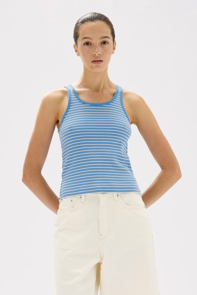 Drew Rib Tank Bahama/White