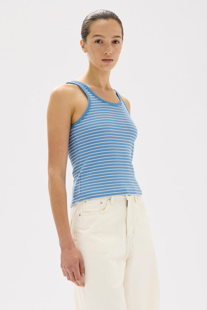 Drew Rib Tank Bahama/White