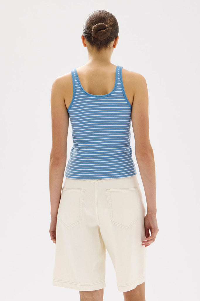 Drew Rib Tank Bahama/White