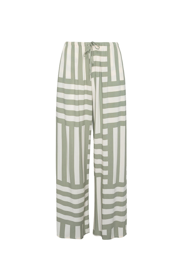 FENTON PANT - OXFORD BLOCK PESTO/CASHMERE