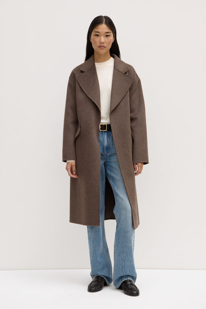 Sadie Single Breasted Wool Coat Cocoa Marle