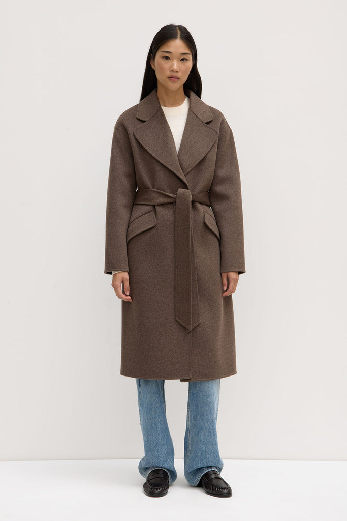 Sadie Single Breasted Wool Coat Cocoa Marle