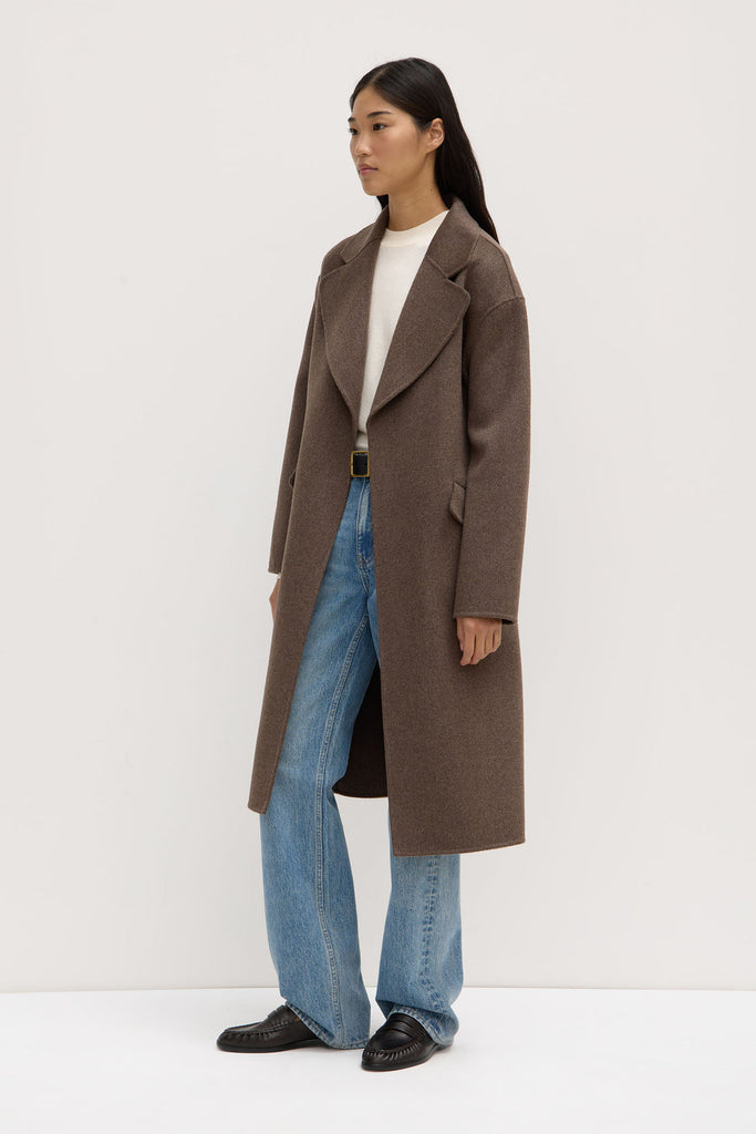 Sadie Single Breasted Wool Coat Cocoa Marle