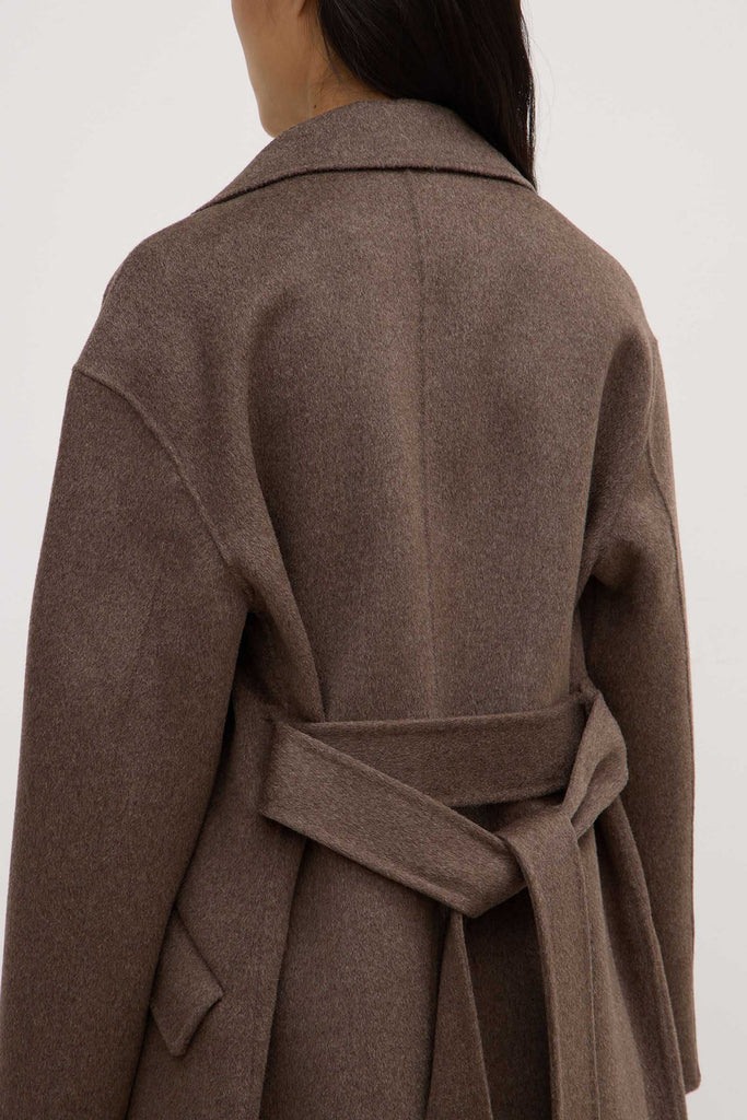 Sadie Single Breasted Wool Coat Cocoa Marle