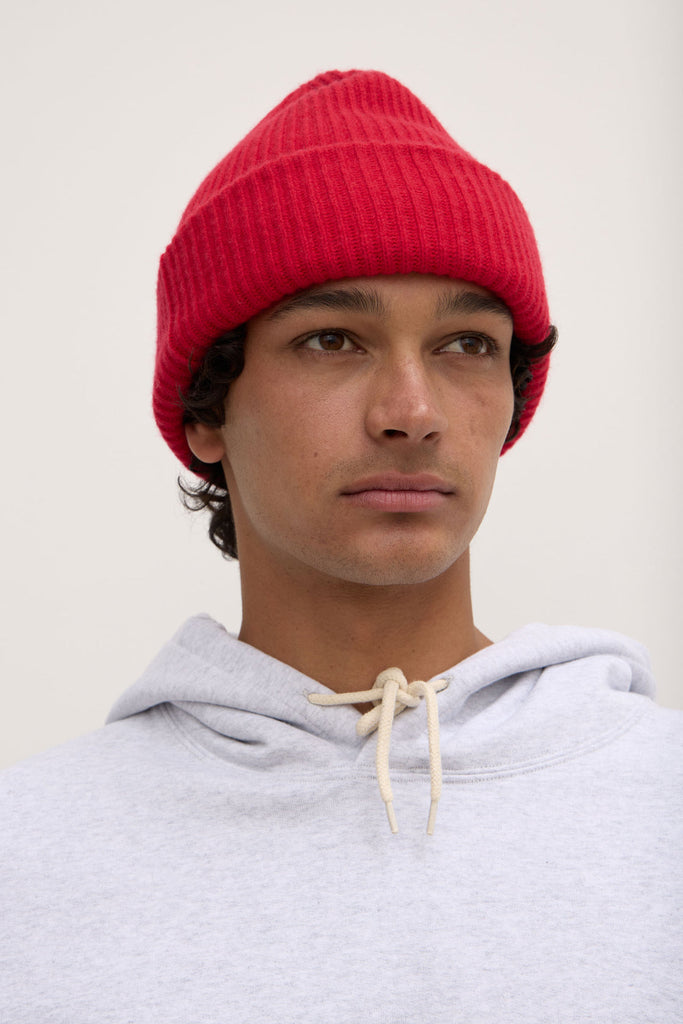 Wool Cashmere Rib Beanie