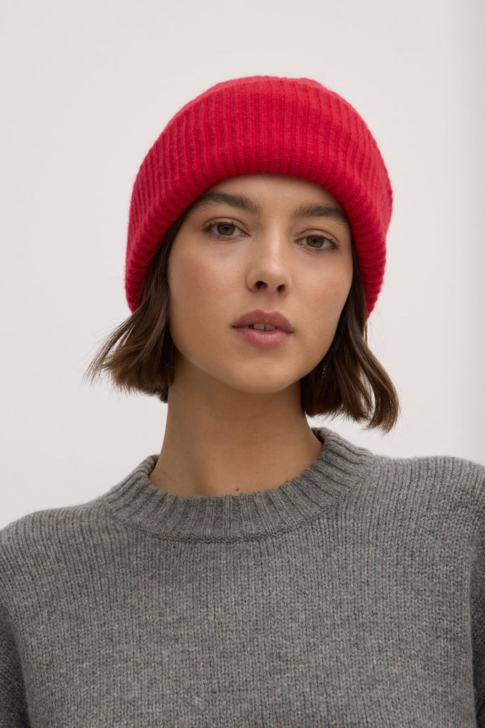 Wool Cashmere Rib Beanie