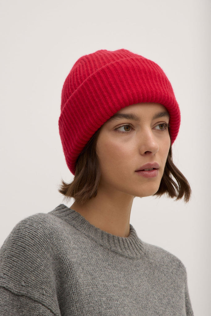 Wool Cashmere Rib Beanie