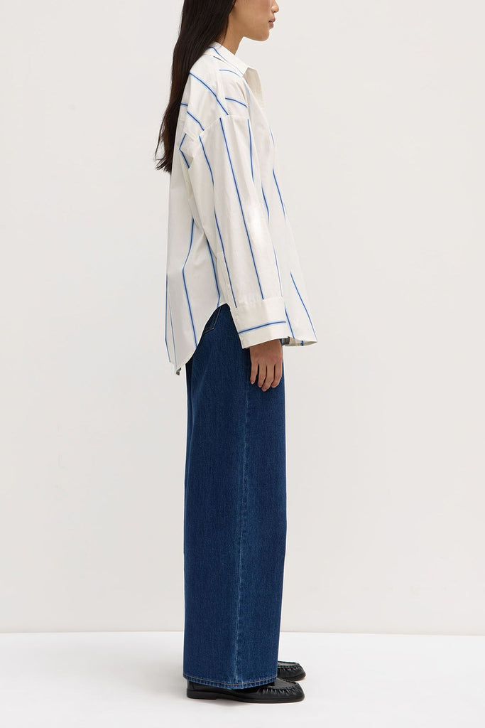 Addie Poplin Stripe Shirt Ultramarine