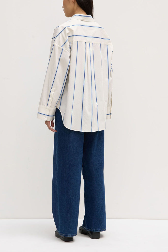 Addie Poplin Stripe Shirt Ultramarine