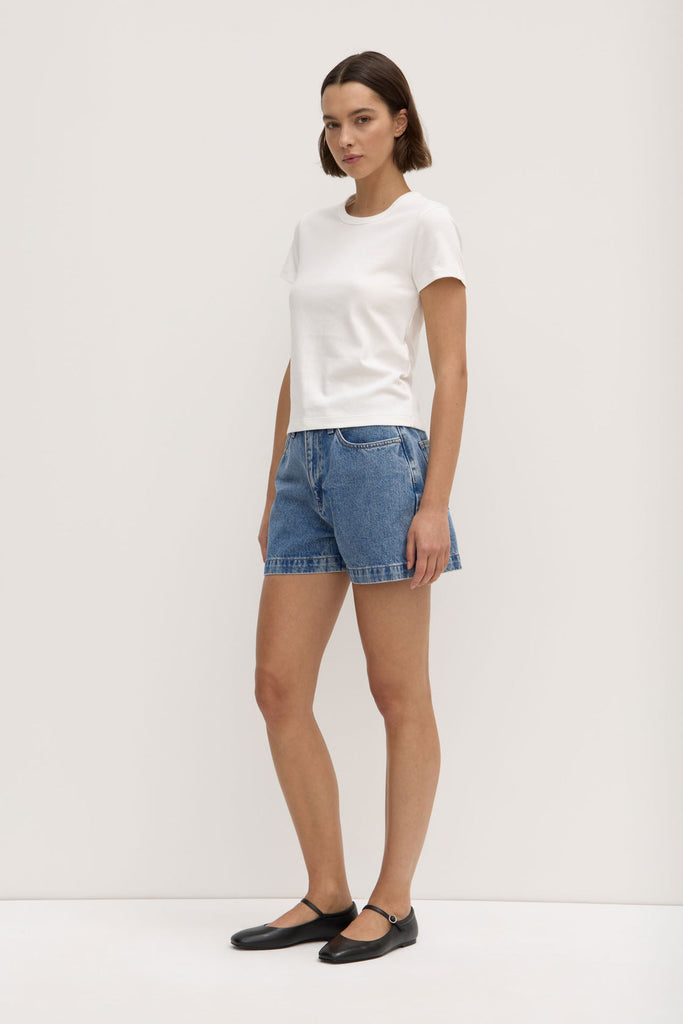 Lyla cap sleeve tee white