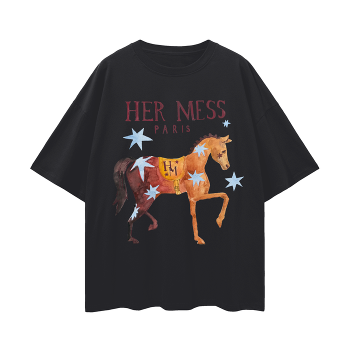 Her Mess Tee Black