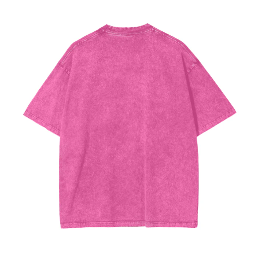 Le Fleur Tropical Acid Wash Tee Rose Red