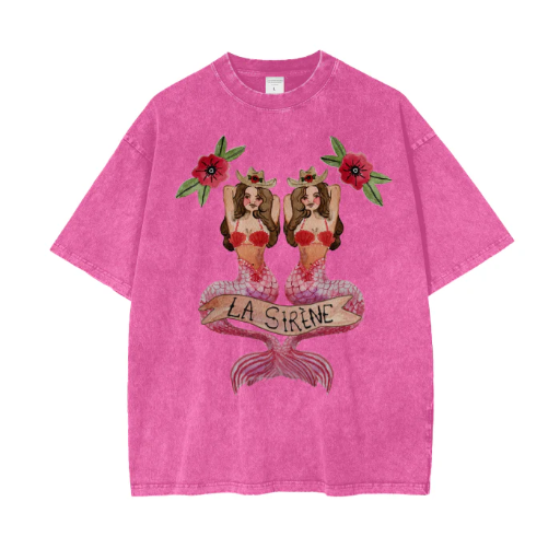 La Sirene Oversize Tee Rose Red