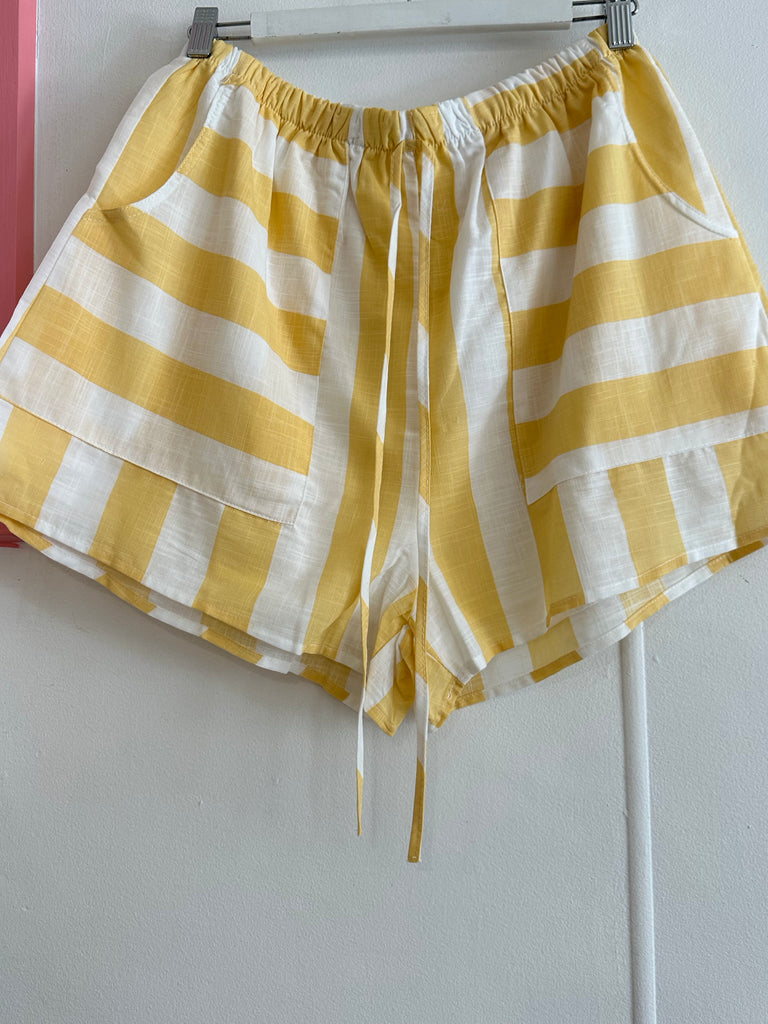 Yellow Stripe Short Set