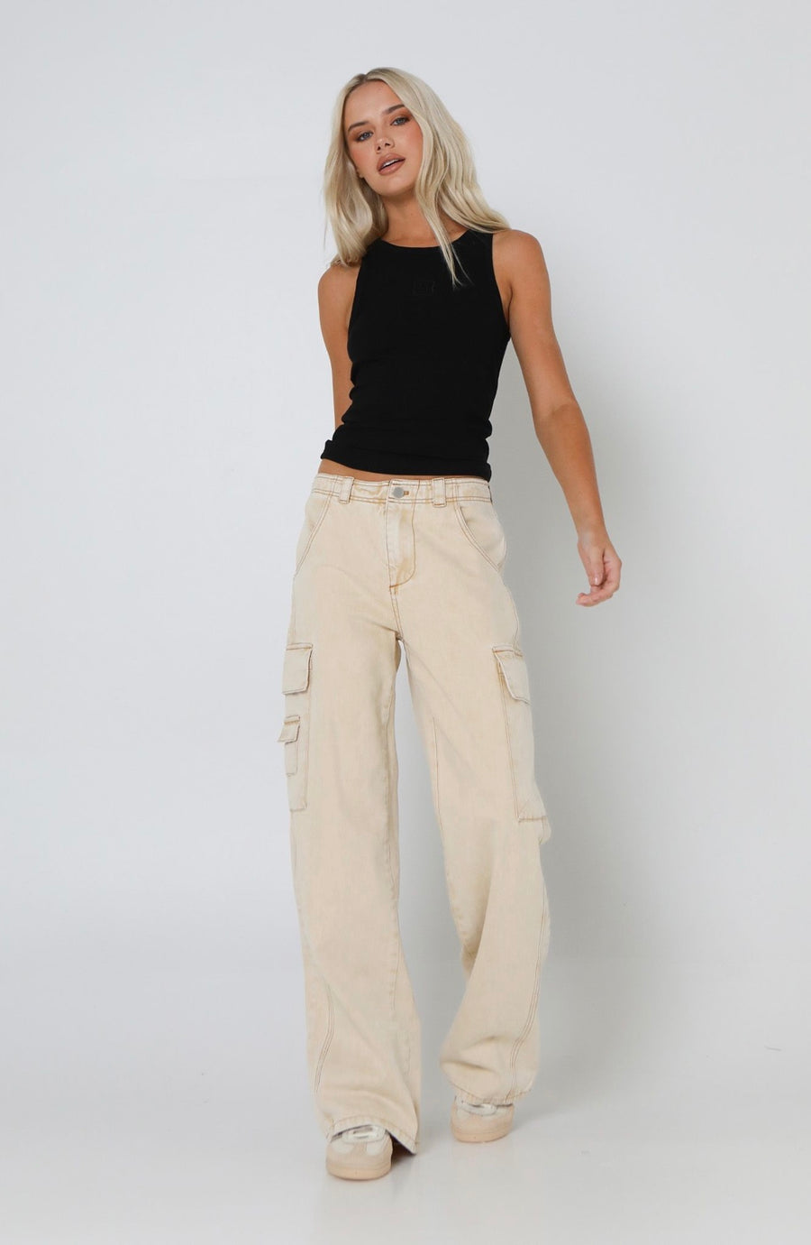 Jude Cargo Pant Beige Denim